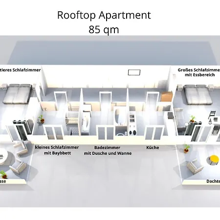 Leipzig-residenz Waldstrasse Am Zoo Und Red Bull Arena , Rooftop Mit 2 Dachterrassen